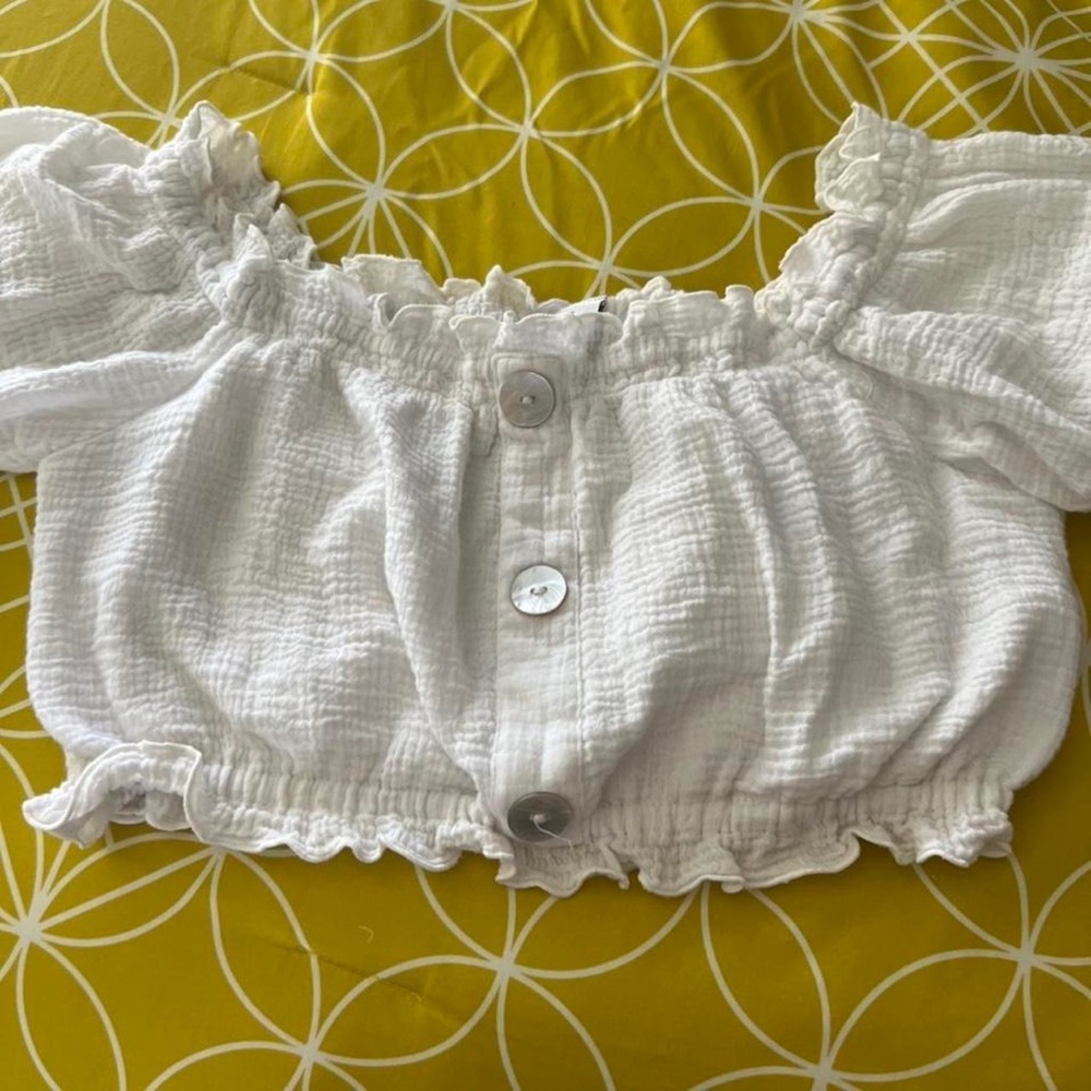 White cropped top.